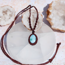 Load image into Gallery viewer, Larimar Macramé Necklace