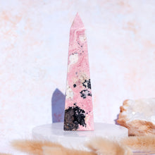 Load image into Gallery viewer, Pink Peruvian Rhodonite Obelisk