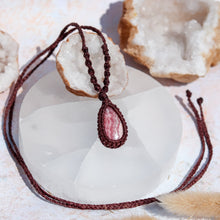 Load image into Gallery viewer, Rhodochrosite Macramé Necklace