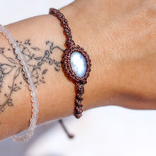 Load image into Gallery viewer, Rainbow Moonstone Macramé Bracelet