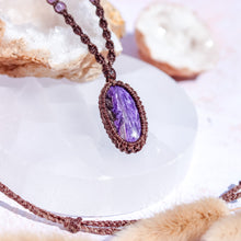Load image into Gallery viewer, Charoite Macramé Necklace