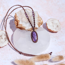 Load image into Gallery viewer, Charoite Macramé Necklace