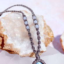 Load image into Gallery viewer, Labradorite & Blue Lace Agate Macramé Necklace