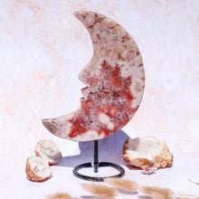 Load image into Gallery viewer, High Grade Pink Amethyst Moon On Stand