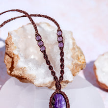 Load image into Gallery viewer, Charoite Macramé Necklace