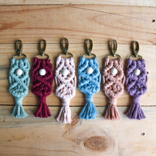 Load image into Gallery viewer, Macrame Key Ring with Bronze Clasp