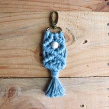 Load image into Gallery viewer, Macrame Key Ring with Bronze Clasp