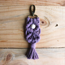 Load image into Gallery viewer, Macrame Key Ring with Bronze Clasp