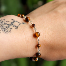 Load image into Gallery viewer, Tigers Eye Sterling Silver Bracelet