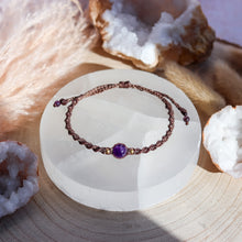 Load image into Gallery viewer, Amethyst Macramé Bracelet
