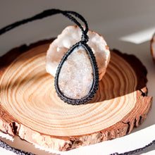 Load image into Gallery viewer, Druzy Onyx Macramé Necklace