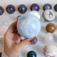 Load image into Gallery viewer, Large Blue Calcite Sphere