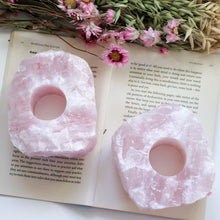 Load image into Gallery viewer, Large Rose Quartz Candle Holder