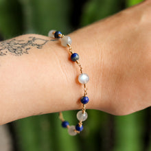 Load image into Gallery viewer, Labradorite & Lapis Lazuli 14ct Gold Fill Bracelet