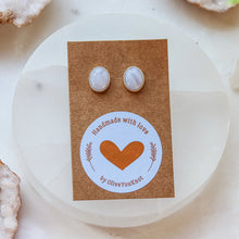 Load image into Gallery viewer, Blue Lace Agate Stud Earrings