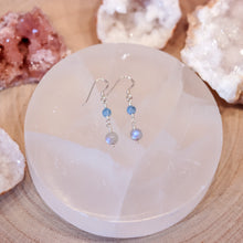 Load image into Gallery viewer, Aquamarine & Labradorite Sterling Silver Earrings