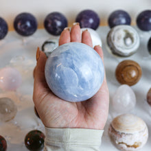 Load image into Gallery viewer, Large Blue Calcite Sphere