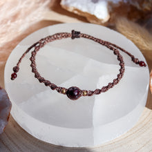 Load image into Gallery viewer, Garnet Macramé Bracelet