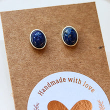 Load image into Gallery viewer, Lapis Lazuli Crystal Stud Earrings