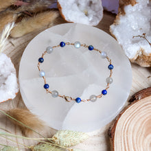 Load image into Gallery viewer, Labradorite & Lapis Lazuli 14ct Gold Fill Bracelet