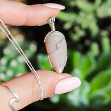 Load image into Gallery viewer, Peach Moonstone 925 Sterling Silver Crystal Necklace