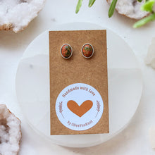 Load image into Gallery viewer, Unakite Crystal Stud Earrings