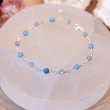 Load image into Gallery viewer, Aquamarine & Labradorite Sterling Silver Bracelet