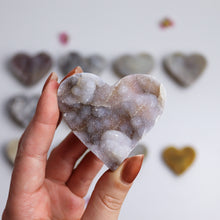 Load image into Gallery viewer, Chalcedony Druzy Heart