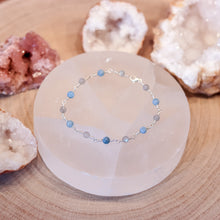 Load image into Gallery viewer, Aquamarine & Labradorite Sterling Silver Bracelet