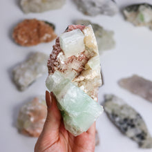 Load image into Gallery viewer, Pink Heulandite x Green Apophyllite Specimen