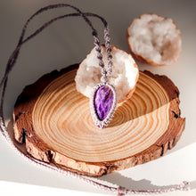 Load image into Gallery viewer, Charoite Macramé Necklace