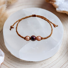 Load image into Gallery viewer, Garnet & Sunstone Macramé Bracelet