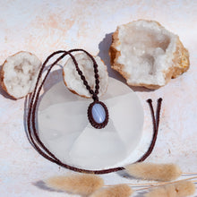 Load image into Gallery viewer, Blue Lace Agate Macramé Necklace

