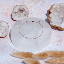 Load image into Gallery viewer, Rose Quartz &amp; Rainbow Moonstone Macramé Bracelet
