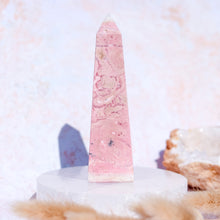Load image into Gallery viewer, Pink Peruvian Rhodonite Obelisk
