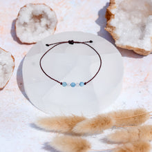 Load image into Gallery viewer, Aquamarine &amp; Rainbow Moonstone Macramé Bracelet
