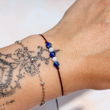 Load image into Gallery viewer, Lapis Lazuli &amp; Rainbow Moonstone Macramé Bracelet
