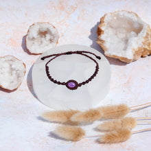 Load image into Gallery viewer, Amethyst Macramé Bracelet
