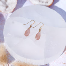 Load image into Gallery viewer, Peach Moonstone 14ct Gold Fill Earrings
