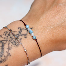 Load image into Gallery viewer, Aquamarine &amp; Rainbow Moonstone Macramé Bracelet
