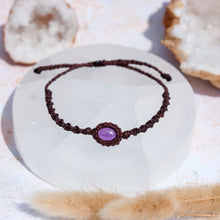Load image into Gallery viewer, Amethyst Macramé Bracelet
