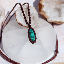 Load image into Gallery viewer, Chrysocolla Malachite Macramé Necklace
