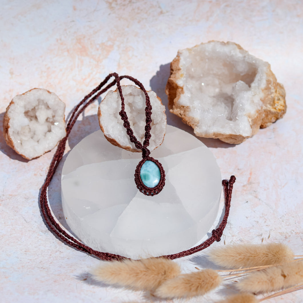 Larimar Macramé Necklace