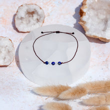 Load image into Gallery viewer, Lapis Lazuli &amp; Rainbow Moonstone Macramé Bracelet
