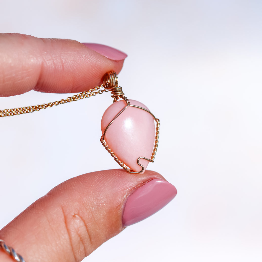Pink Opal 14ct Gold Fill Necklace