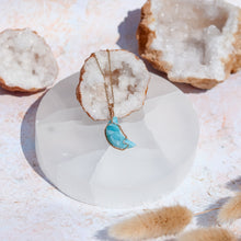 Load image into Gallery viewer, Larimar Moon 14ct Gold Fill Necklace
