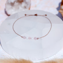 Load image into Gallery viewer, Rose Quartz &amp; Rainbow Moonstone Macramé Bracelet
