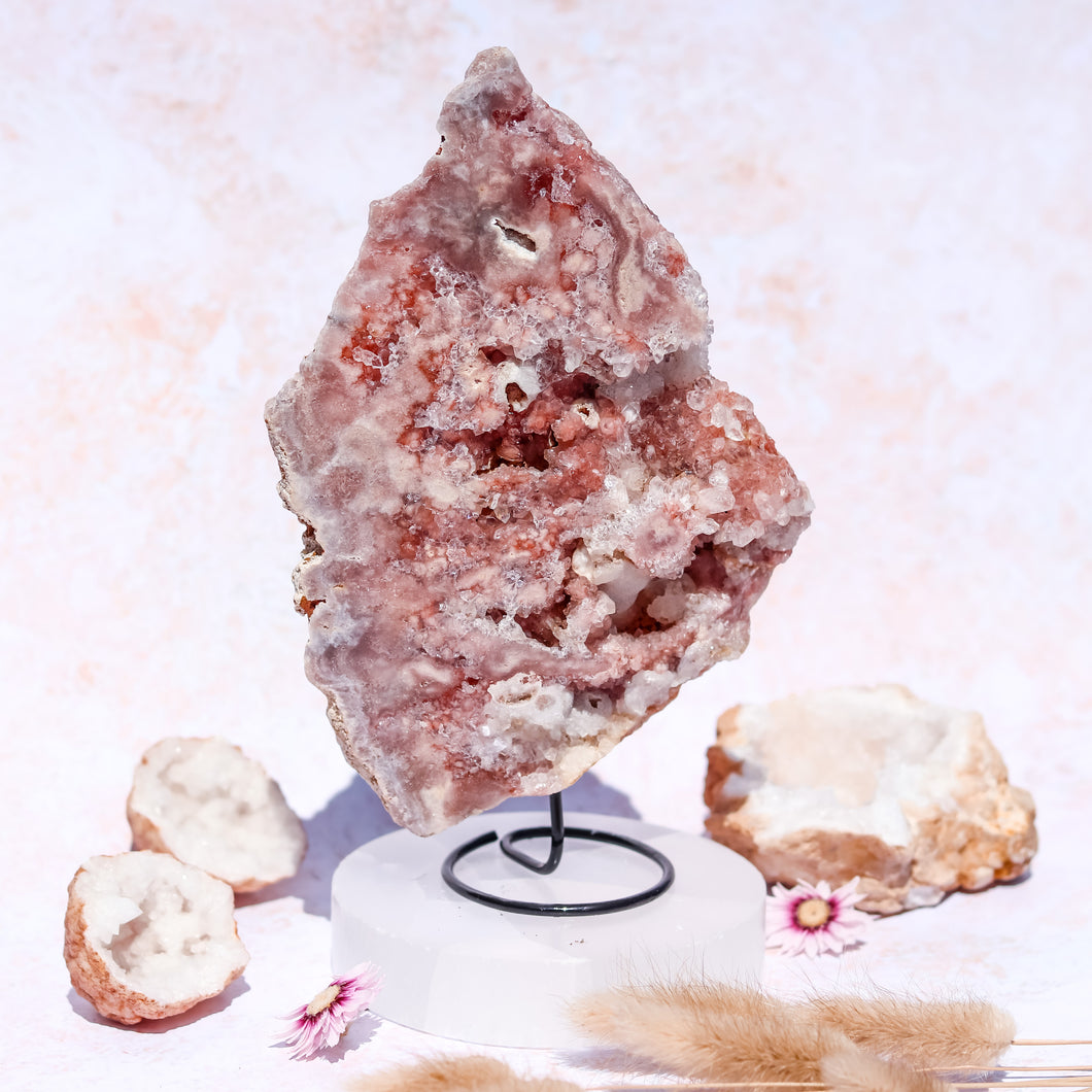High Grade Pink Amethyst On Stand