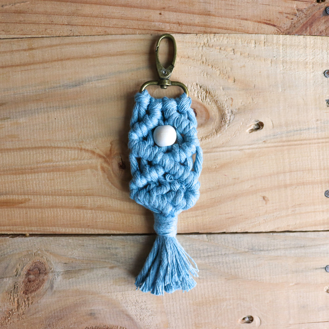 Macrame Key Ring with Bronze Clasp