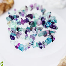 Load image into Gallery viewer, Fluorite Crystal Chip Bracelet
